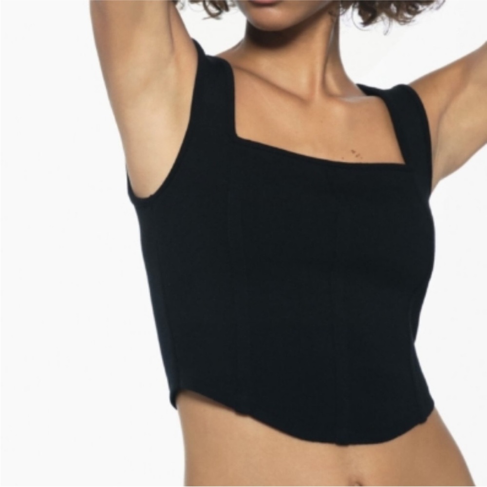 Zara Cropped corset tank top black